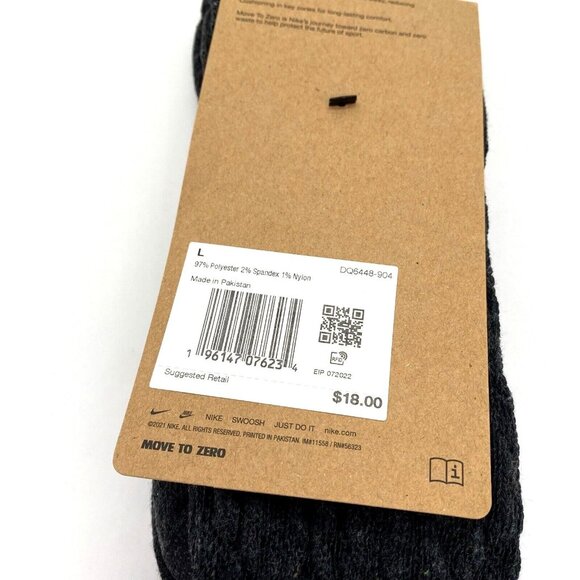 Men's Nike Everyday Plus 2-Pack Cushioned Crew Socks (8-12) Red Heather Gray - Picture 3 of 4